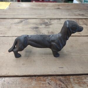 Cast Iron Dachshund Dog Figurine - Brown